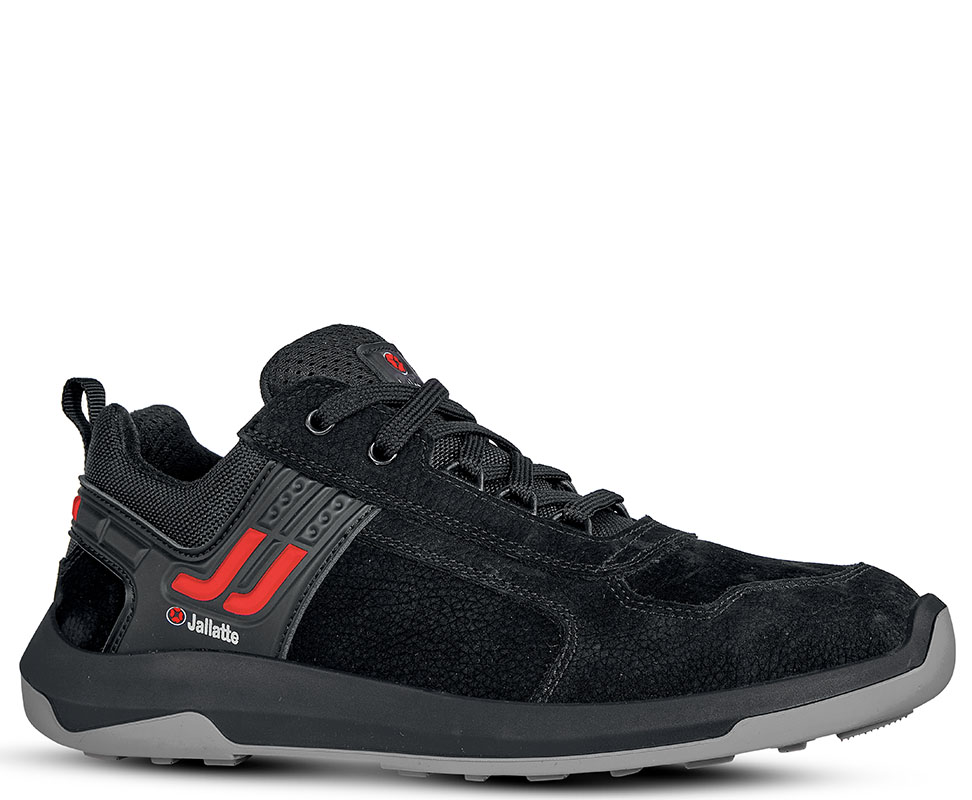 Jallatte JALTEA JX007 Unisex Black, Grey, Red Aluminium Toe Capped Safety Trainers, UK 9, EU 43