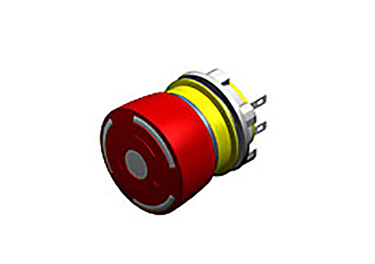 EAO 84 Series Twist Release Emergency Stop Push Button, Panel Mount, 22mm Cutout, 1NC, IP65