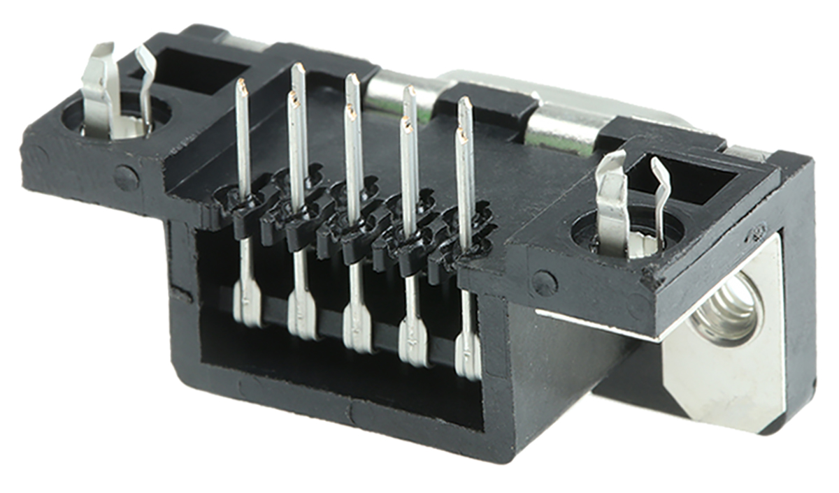 Amphenol Communications Solutions Delta D 9 Way Right Angle Through Hole D-sub Connector Socket, 2.74mm Pitch, with M3