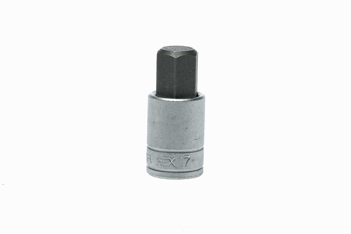 Teng Tools 1/2 in Drive Bit Socket, Hex Bit, 17mm