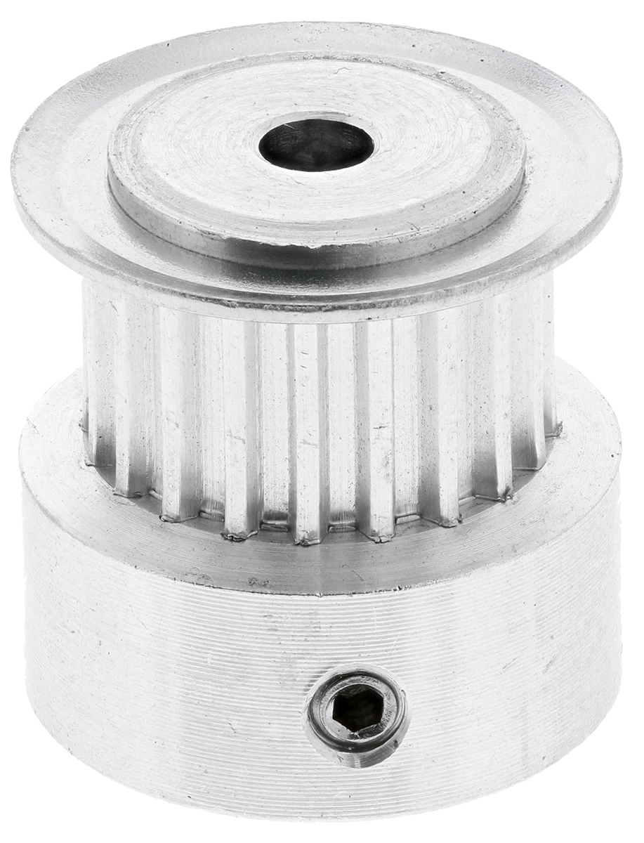 RS PRO Timing Belt Pulley, Aluminium, Zinc Plated Steel 6.4mm Belt Width x 2mm Pitch, 20 Tooth