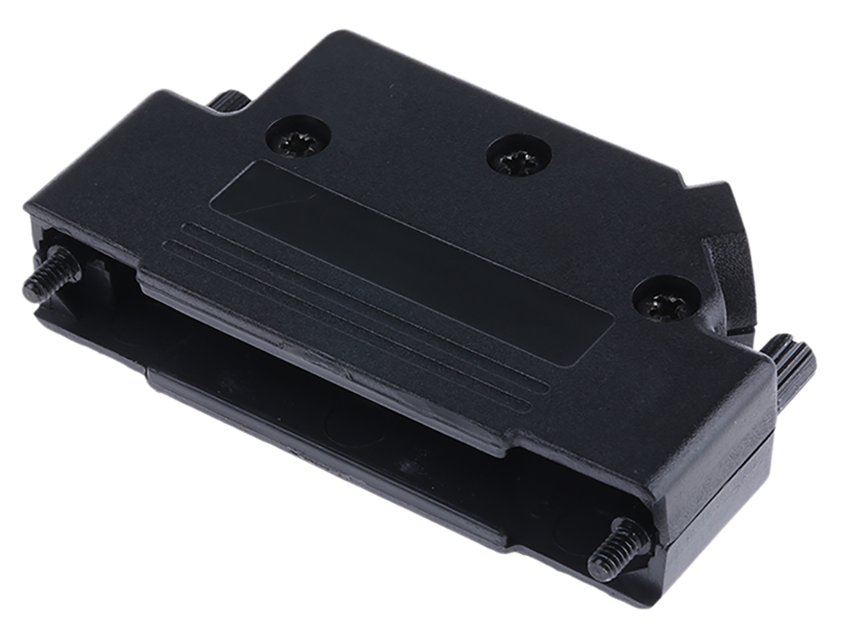 MH Connectors MHD45PPK Series ABS Angled D Sub Backshell, 37 Way, Strain Relief