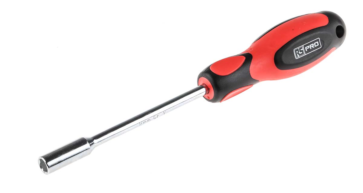 RS PRO Hexagon Nut Driver, 8 mm Tip, 125 mm Blade, 236 mm Overall