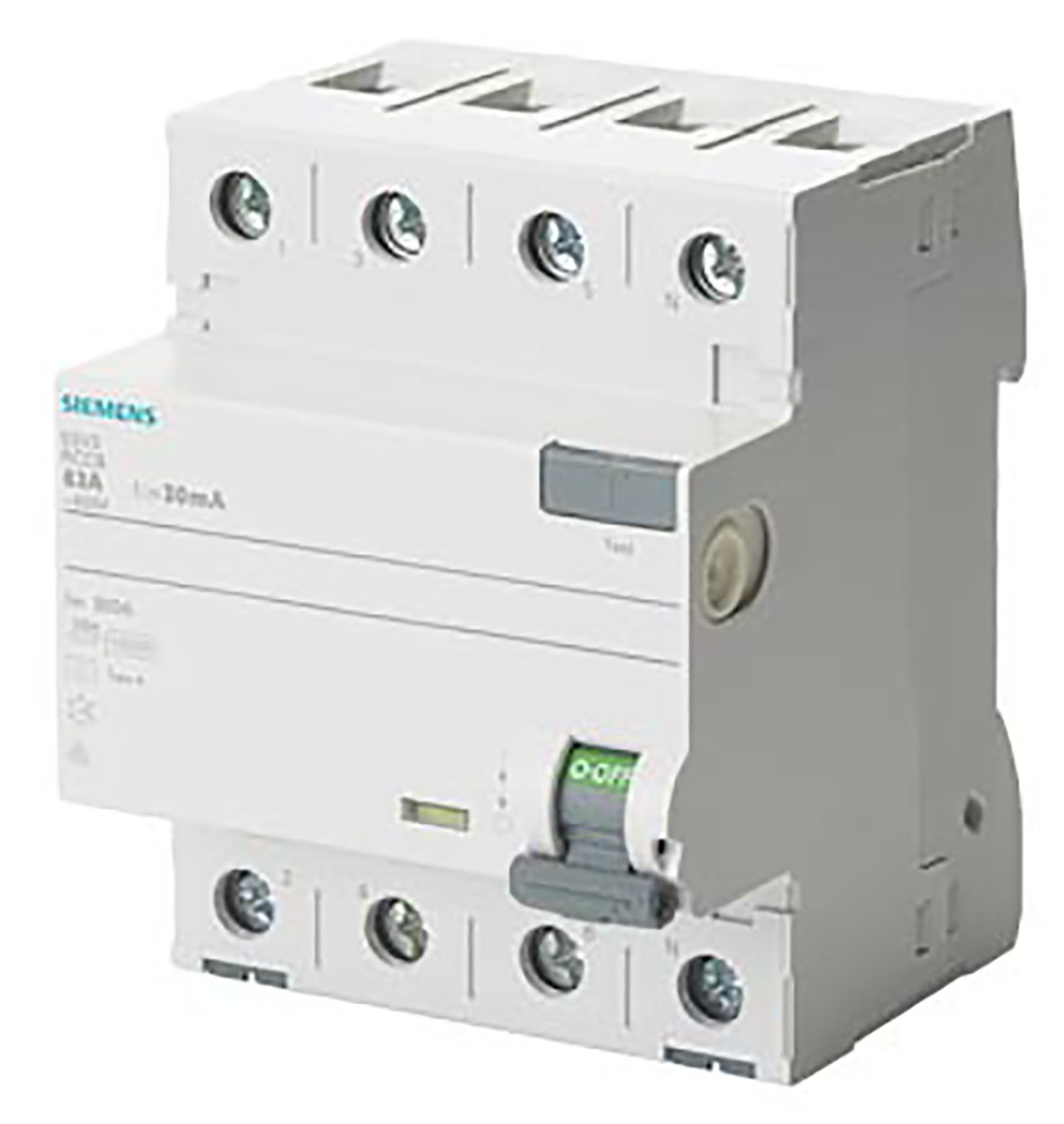 Siemens 5SV3 RCCB, 25A, 4 Pole, 300mA, Type A