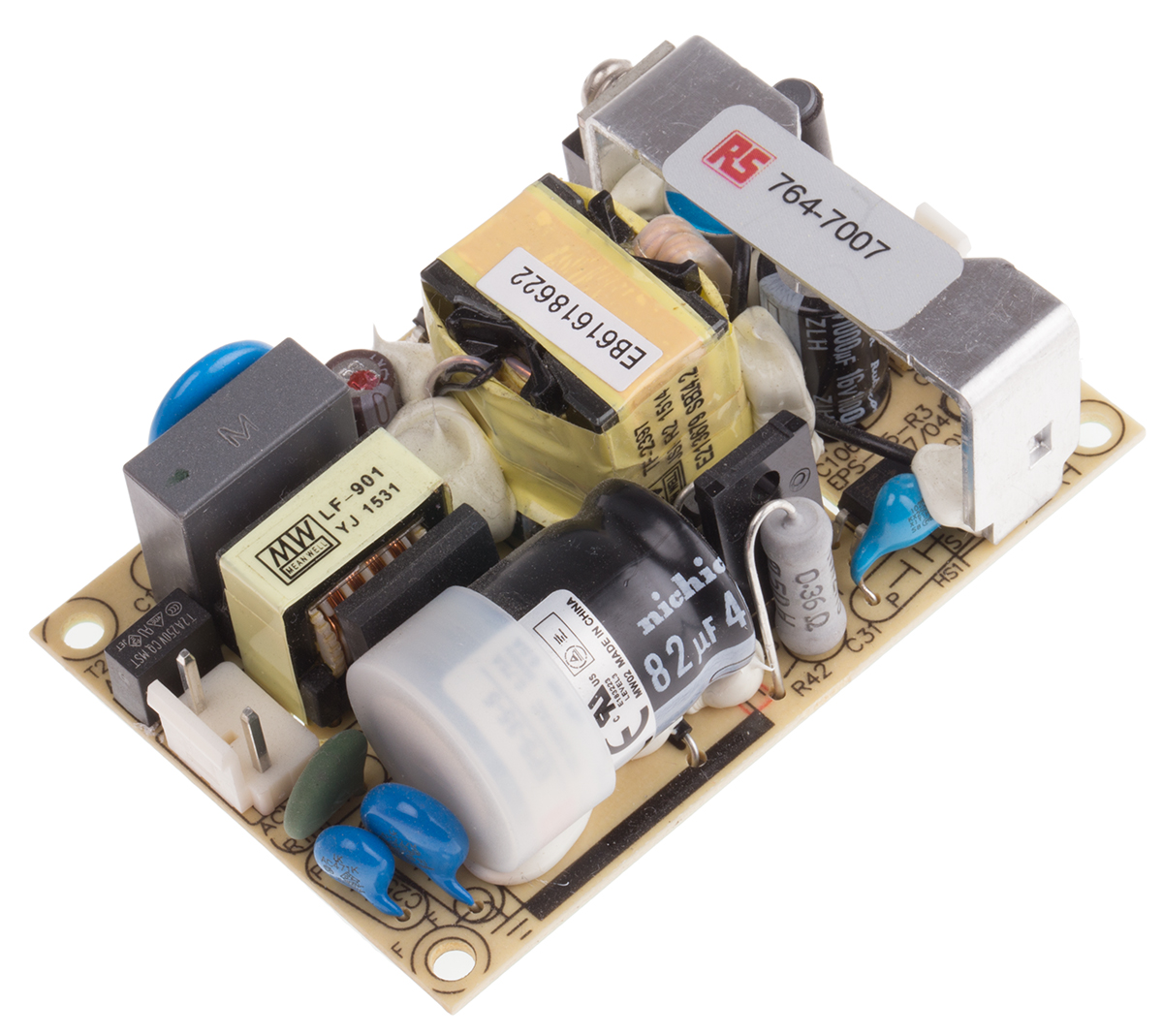 MEAN WELL Switching Power Supply, EPS-35-5, 5V dc, 6A, 30W, 1 Output, 120 → 370 V dc, 85 → 264 V ac Input