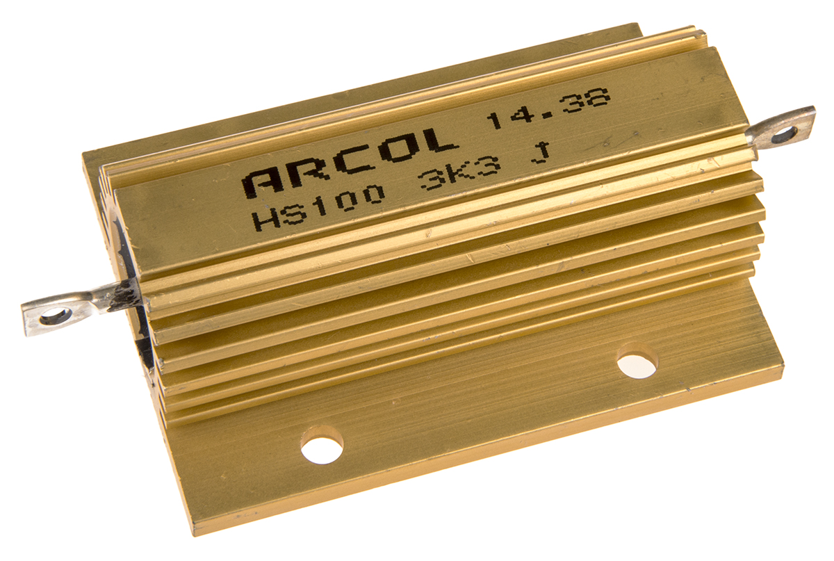 Arcol, 3.3kΩ 100W Wire Wound Chassis Mount Resistor HS100 3K3 J ±5%