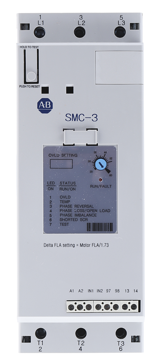 Allen Bradley Soft Starter, , 30 kW, 460 V ac, 3 Phase, IP2X