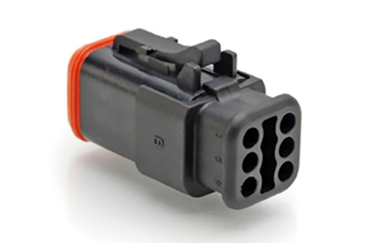 Amphenol Industrial, AT Automotive Connector Plug Black Cable Mount 6 Way, Crimp Termination AT06-6S-SR01BLK