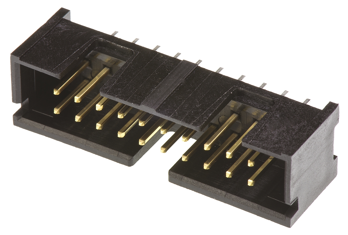 TE Connectivity AMP-LATCH Series Straight Through Hole PCB Header, 20 Contact(s), 2.54 mm Pitch, 2 Row, Shrouded