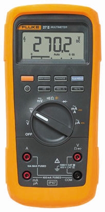 Fluke 27 Handheld Digital Multimeter, True RMS, 10A ac Max, 10A dc Max, 1000V ac Max - RS Calibrated