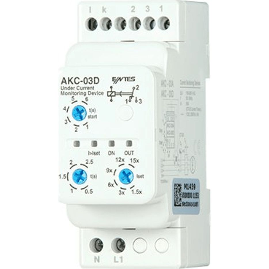ENTES Current Monitoring Relay, 1 Phase, SPDT, DIN Rail