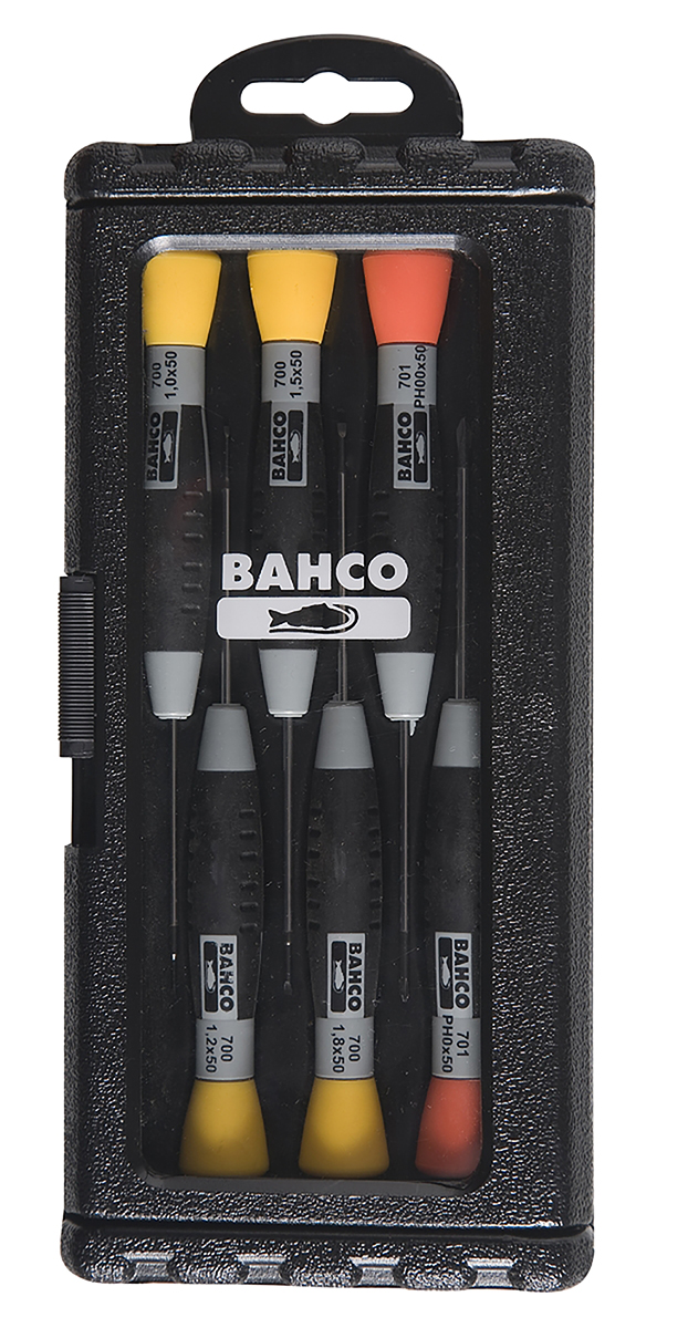 Bahco Phillips; Slotted Precision Screwdriver Set, 6-Piece