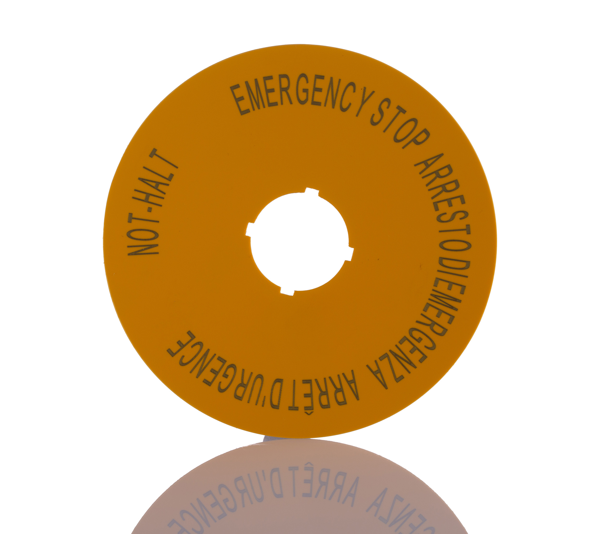 Eaton Legend Plate for Use with M22 Series Modular Push Buttons, Arrêt d'urgence - Emergency Stop - Arresto di
