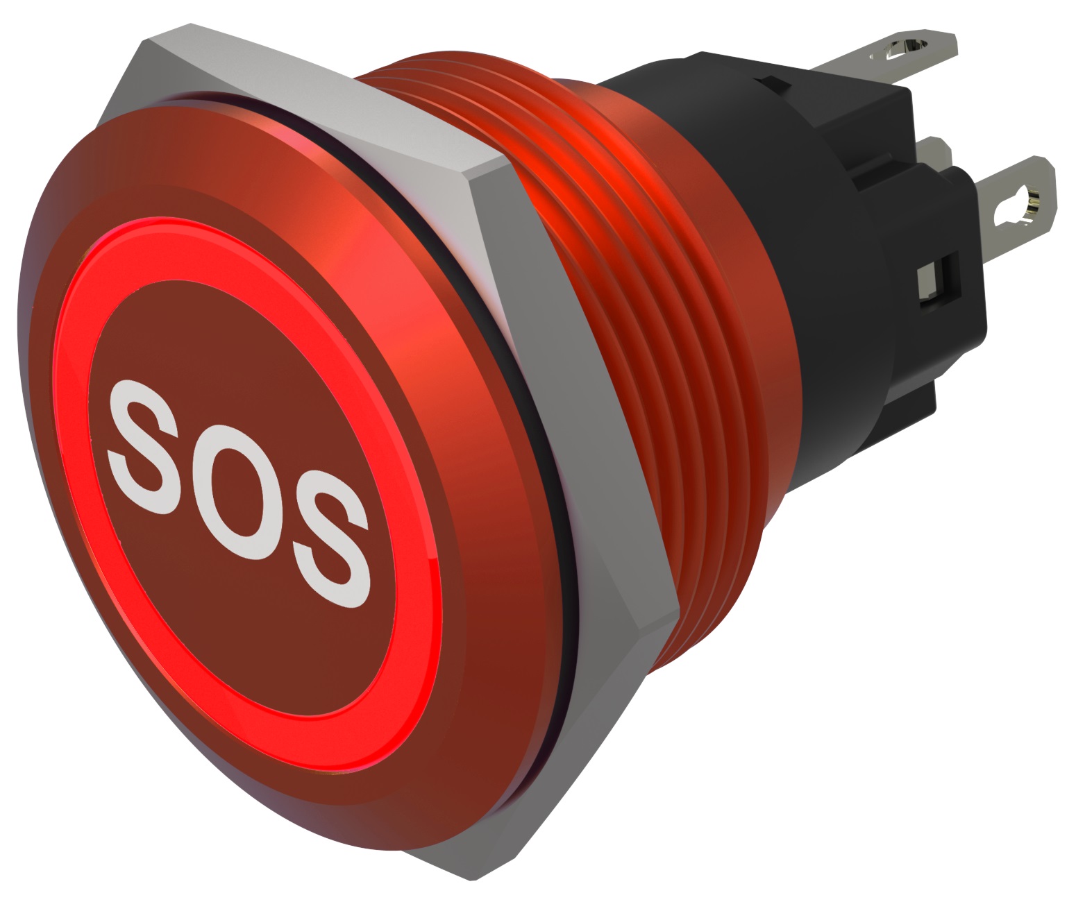 EAO Series 82 Series Illuminated Push Button Switch, Momentary, Flush Mount, 22mm Cutout, SPST, SPST, Red LED, 24V,
