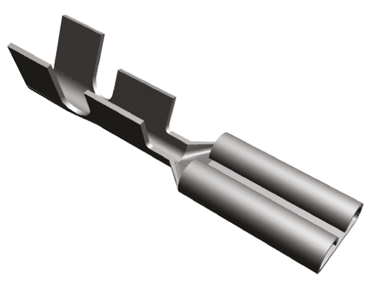 TE Connectivity FASTON .110 Uninsulated Female Spade Connector, Receptacle, 2.79 x 0.51mm Tab Size, 0.3mm² to 0.8mm²