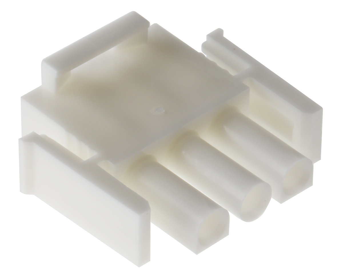 TE Connectivity, Universal MATE-N-LOK Male Connector Housing, 6.35mm Pitch, 3 Way, 1 Row