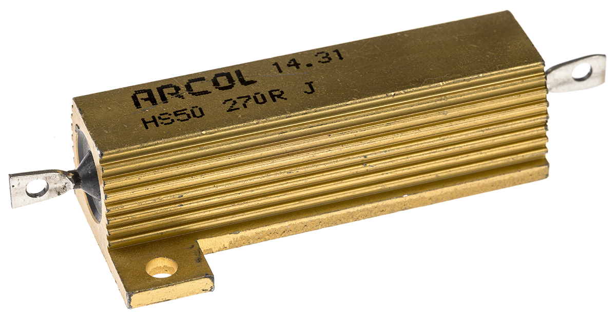 Arcol, 270Ω 50W Wire Wound Chassis Mount Resistor HS50 270R J ±5%