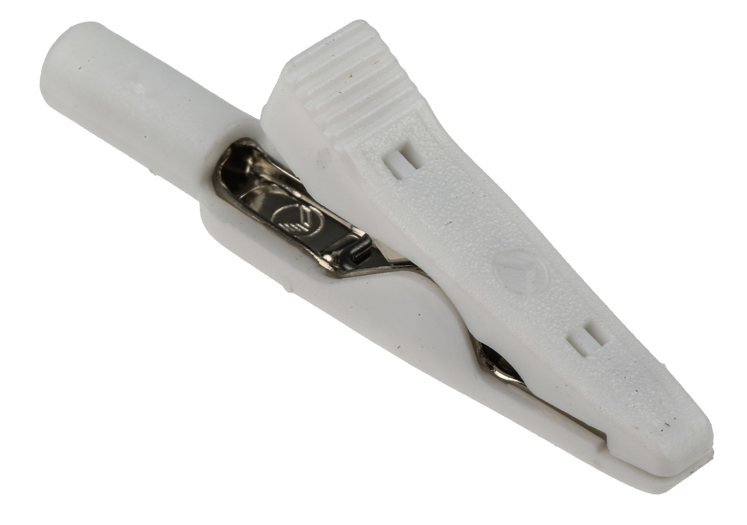 Hirschmann Test & Measurement Crocodile Clip 2 mm Connection, Brass, Bronze Contact, 8A, White