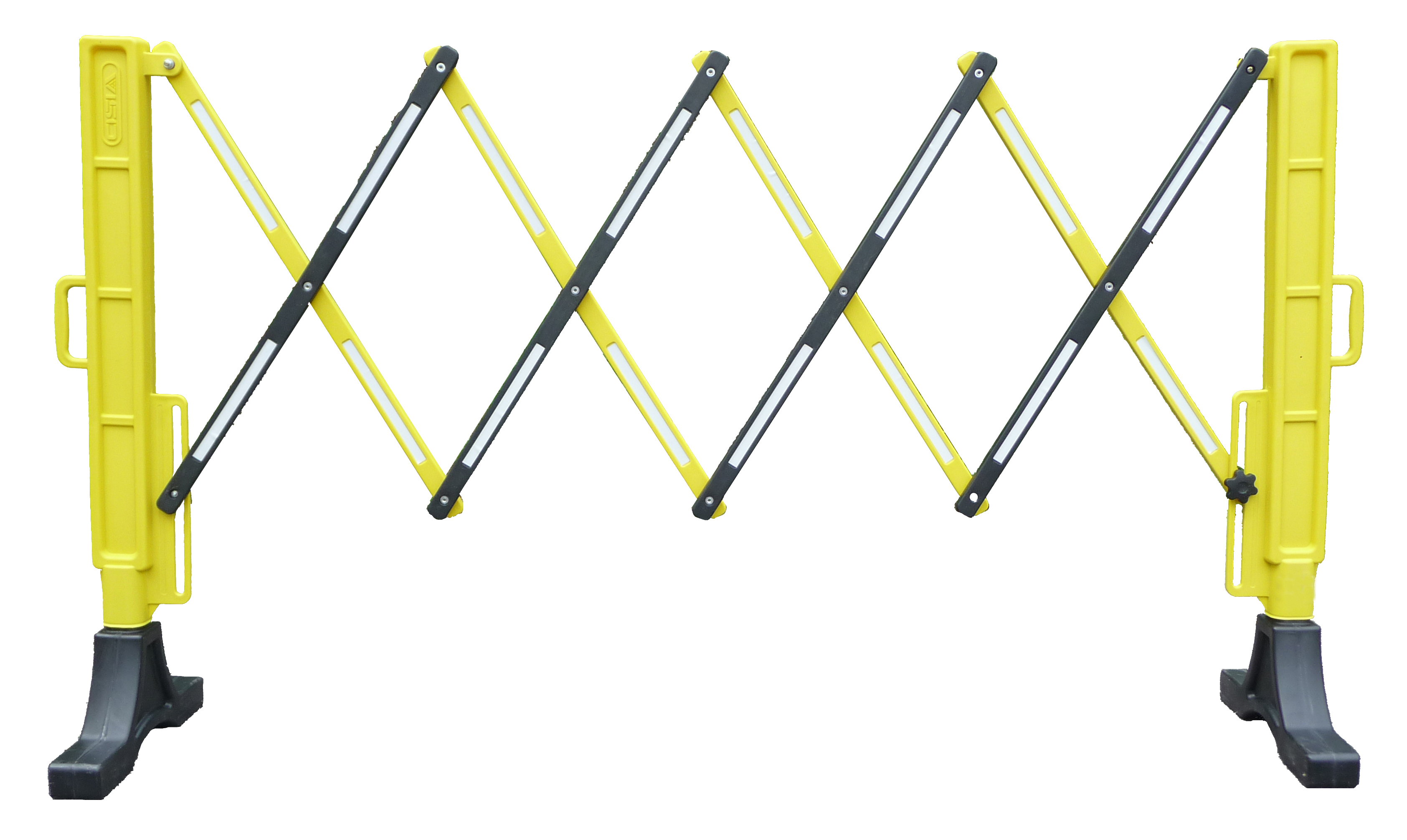 RS PRO Black & Yellow Polypropylene Extendable Barrier