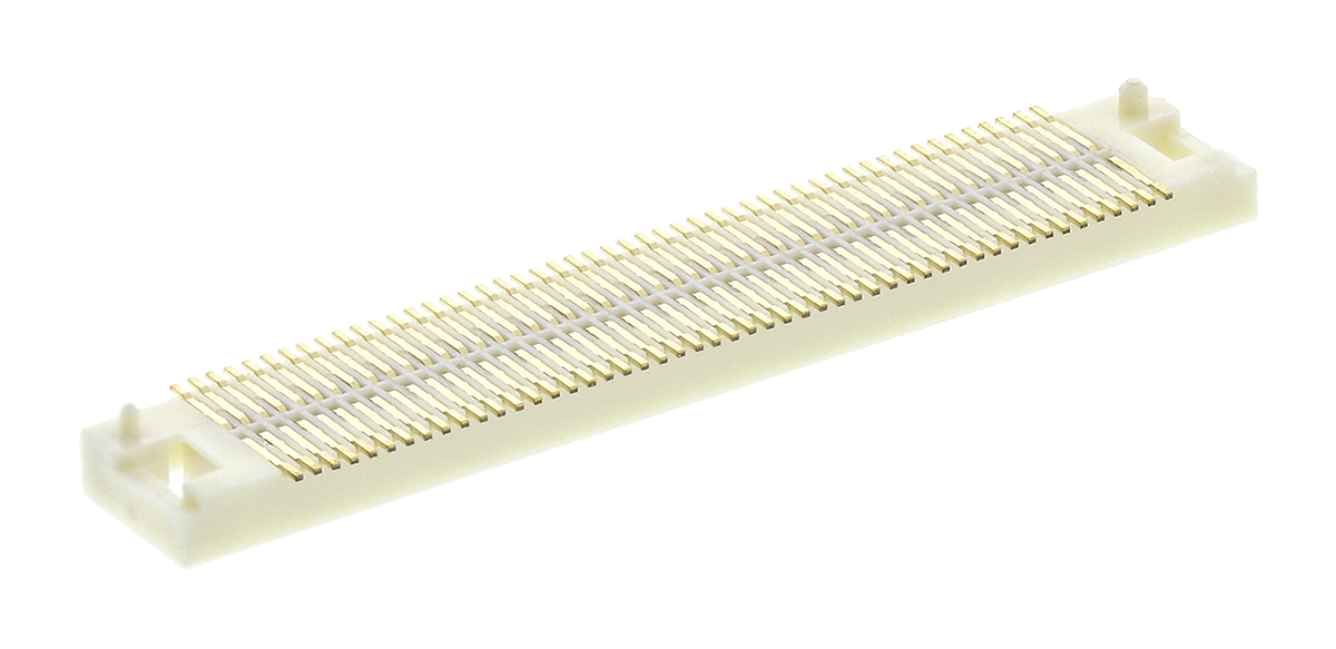 Hirose FunctionMAX FX8 Series Straight Surface Mount PCB Socket, 100-Contact, 1-Row, 0.6mm Pitch, Solder Termination
