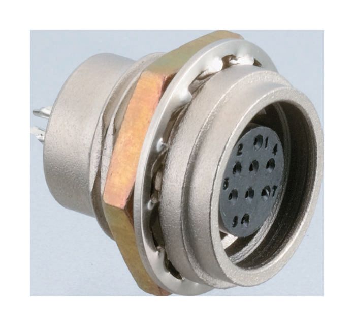Hirose Circular Connector, 8 Contacts, Panel, Micro Connector, Socket, Female, HR25 Series
