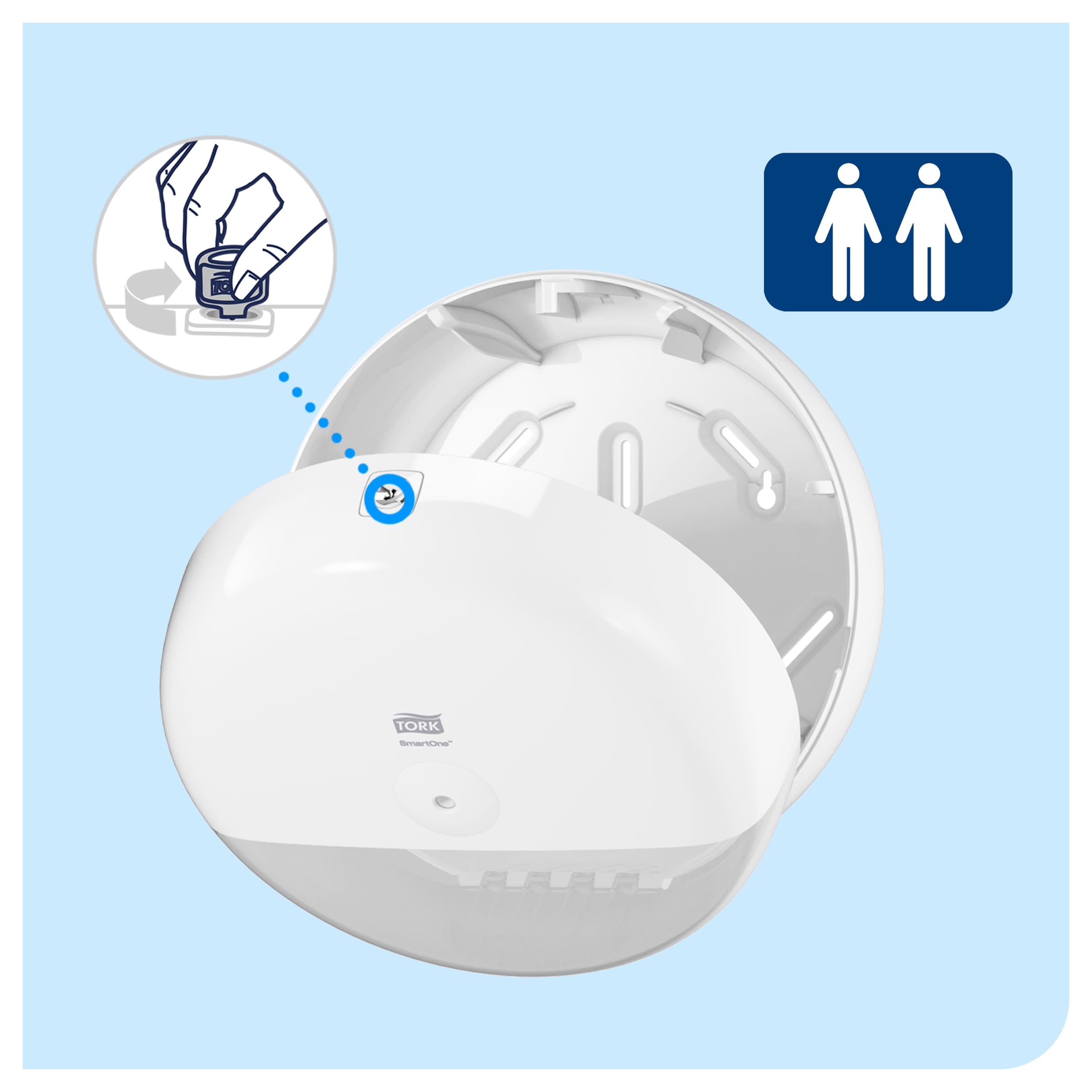 Tork White Plastic Toilet Roll Dispenser, 156mm x 269mm x 269mm
