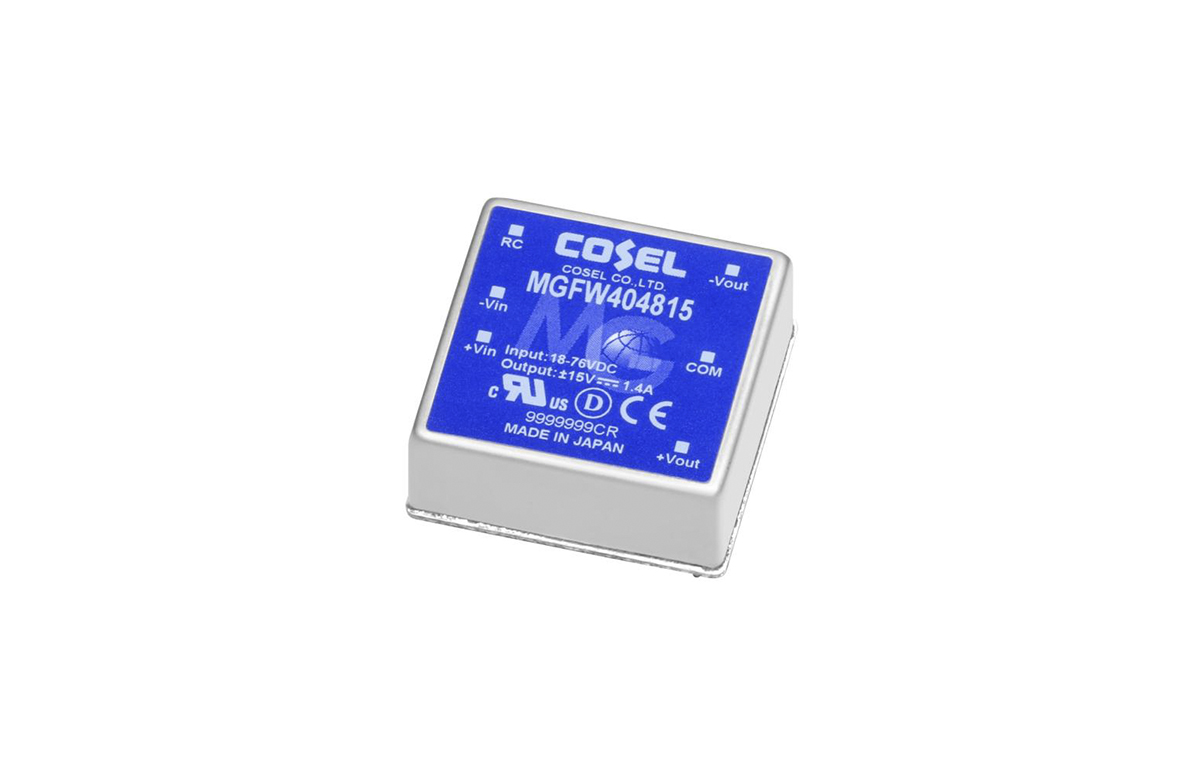 Cosel MGFW40 DC-DC Converter, ±15V dc/ 1.4A Output, 9 → 36 V dc Input, 42W, PCB Mount, +85°C Max Temp -40°C Min