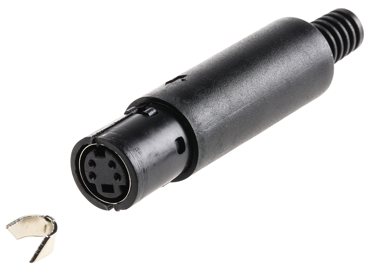 Lumberg 4 Pole Miniature Din Socket, 1A, 100 V ac, Female, Cable Mount