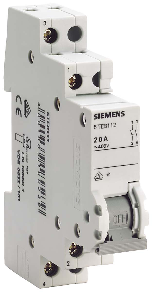 Siemens 1P Pole Isolator Switch - 20A Maximum Current