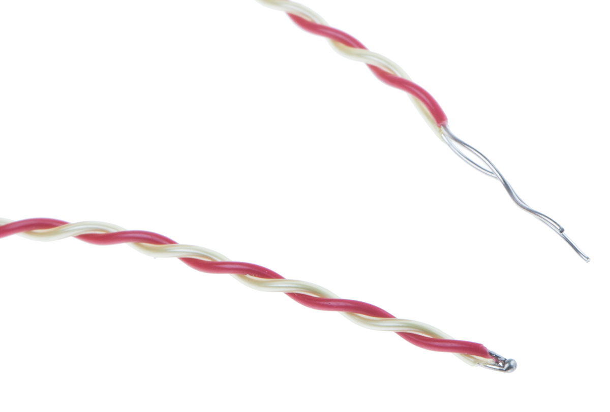 RS PRO Type K Exposed Junction Thermocouple 2m Length, 1/0.3mm Diameter → +250°C