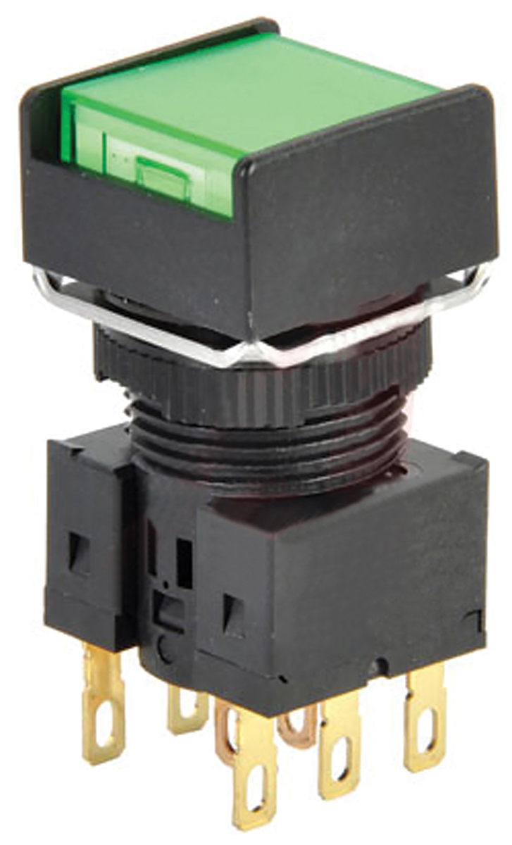Omron A16 Series Illuminated Push Button, Panel Mount, 16mm Cutout, DPDT, IP65