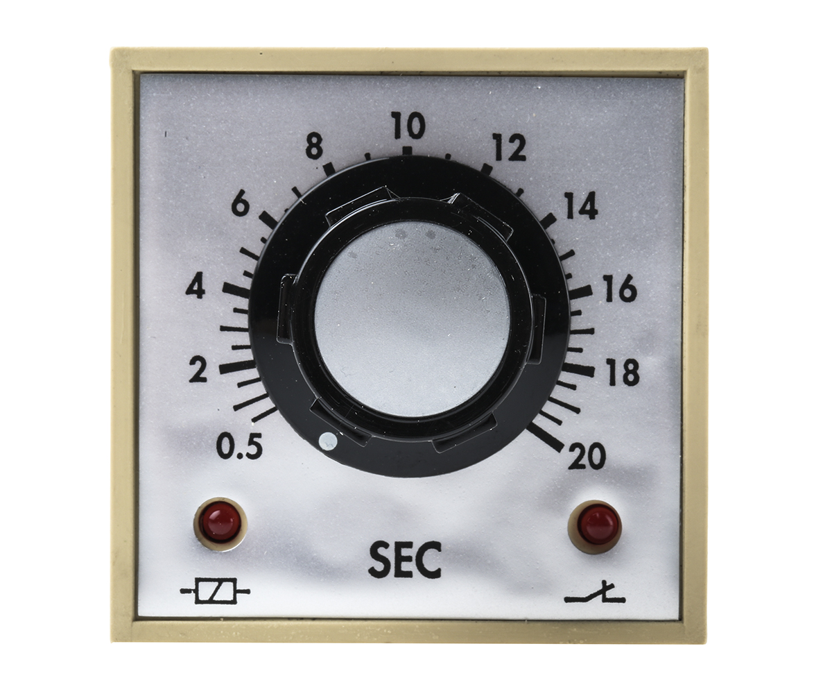 Tempatron DIN Rail, Panel Mount Timer Relay, 230V ac, 2-Contact, 0.5 → 20s, 1-Function, DPDT