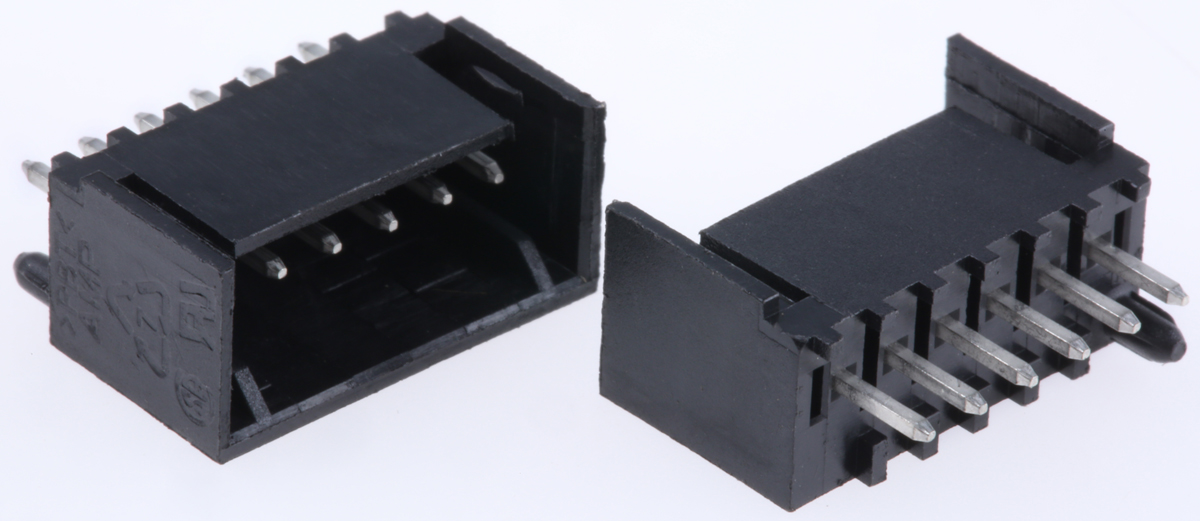 TE Connectivity MTA-100 Series Right Angle Through Hole PCB Header, 6 Contact(s), 2.54 mm Pitch, 1 Row, Shrouded