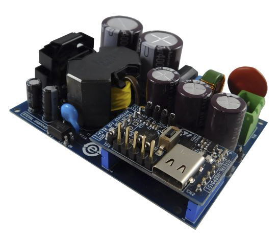 STMicroelectronics 45 W USB Type-C Power Delivery Adapter STCH03, STM32F051, STUSB1602A Evaluation Board STEVAL-USBPD45C