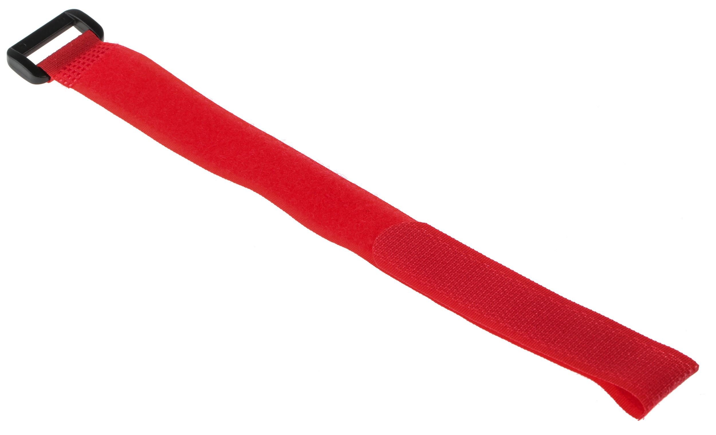 RS PRO Cable Tie, Hook and Loop, 310mm x 20 mm, Red Nylon, Pk-10