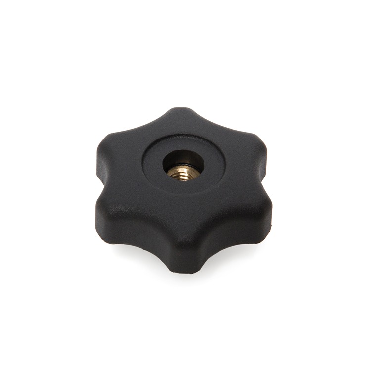 RS PRO Black Thermoplastic Multiple Lobes Clamping Knob, M5, Threaded Mount