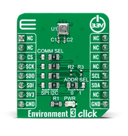 MikroElektronika Environment 3 Click Add On Board for BME688 MikroBus