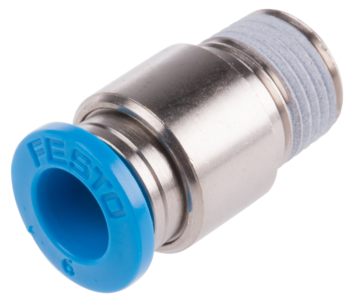 Festo QS Series Straight Threaded Adaptor, R 1/8 Male to Push In 6 mm, Threaded-to-Tube Connection Style, 153013