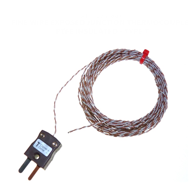 RS PRO Type T Exposed Junction Thermocouple 3m Length, 1/0.2mm Diameter, -75°C → +260°C
