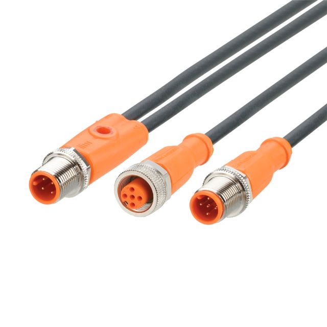 ifm electronic Male 5 way M12 to Female 5 way M12 Communication Cable, 2 m
