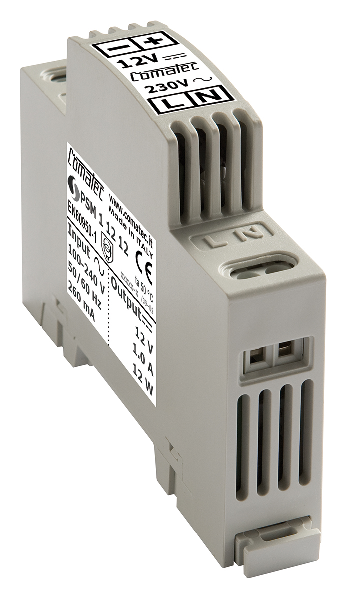 Comatec PSM1 Switched Mode DIN Rail Power Supply, 90 → 260V ac ac Input, 12V dc dc Output, 1A Output, 12W