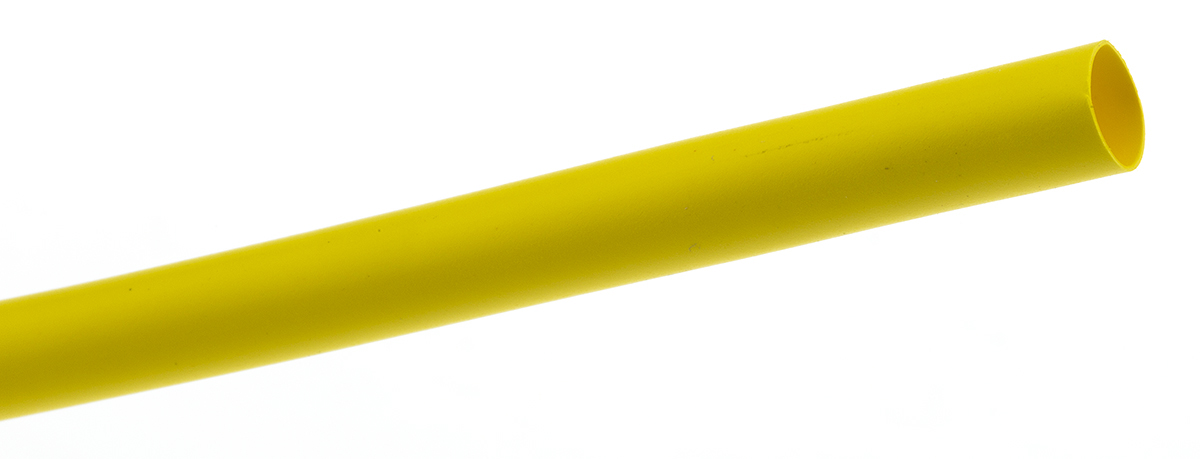 TE Connectivity Heat Shrink Tubing, Yellow 6.4mm Sleeve Dia. x 1.2m Length 2:1 Ratio, RNF-100 Series