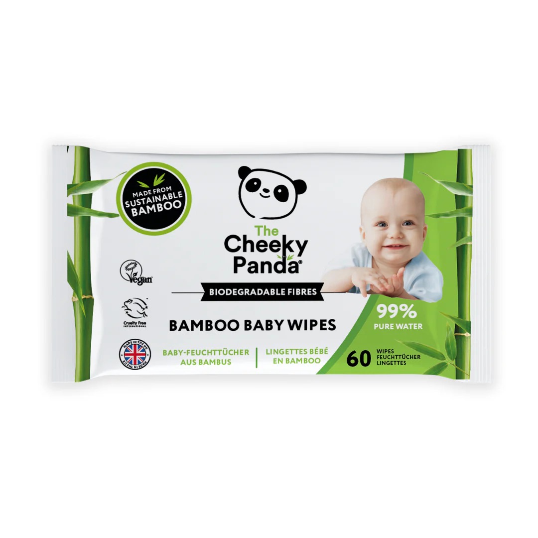 The Cheeky Panda Ltd BABYWX12-GBR Wet Biodegradable Wipes, Box of 60, 222 x 150mm
