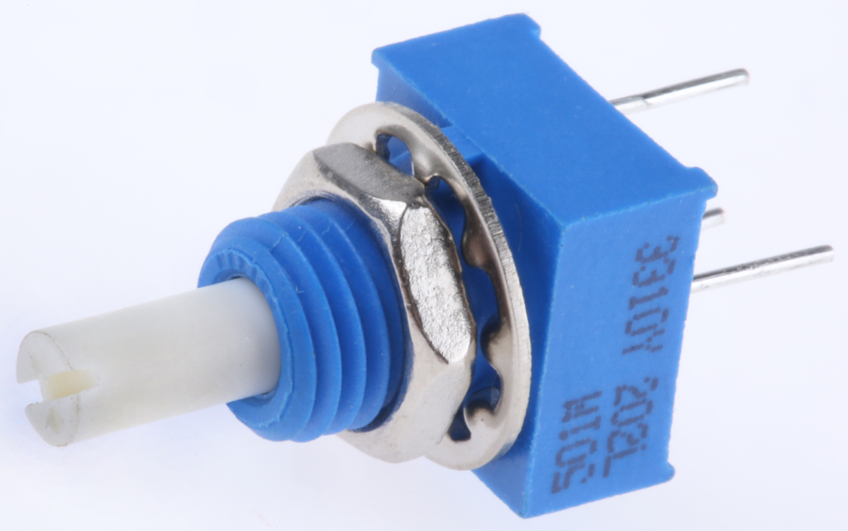 Bourns 3310 5kΩ Rotary Potentiometer Continuous-Turns 1-Gang Bushing Mount, 3310Y-001-502L