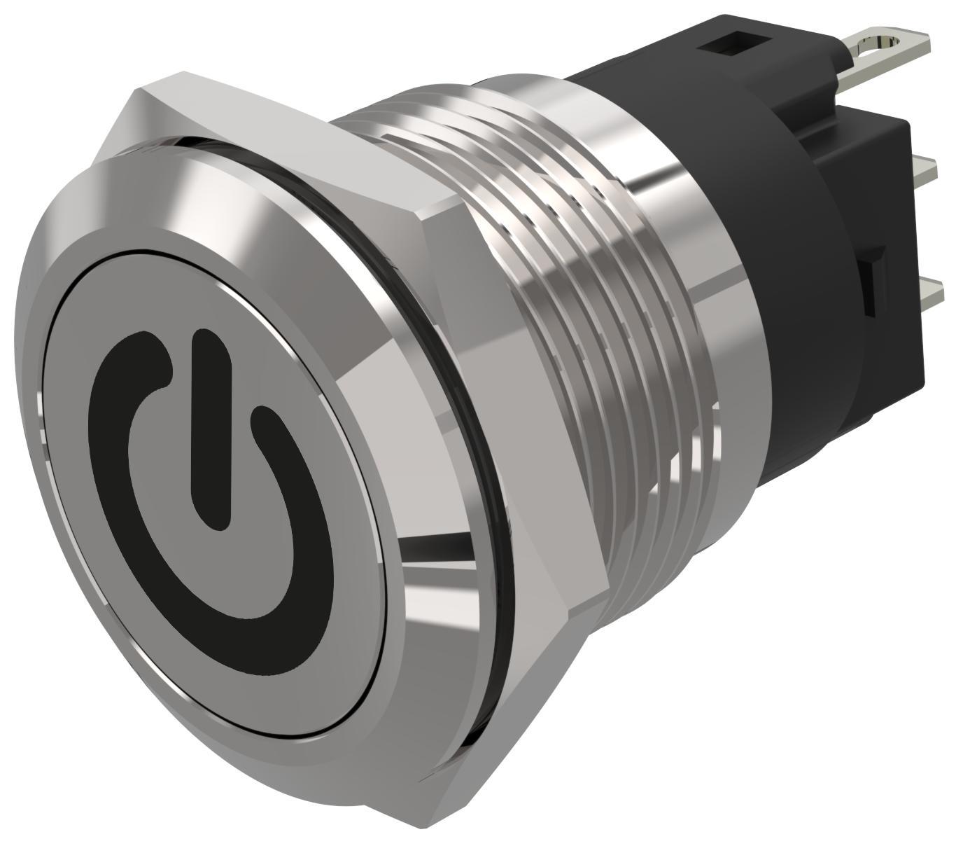 EAO 82 Series Push Button Switch, Momentary, Panel Mount, 19mm Cutout, SPDT, 240V, IP65, IP67