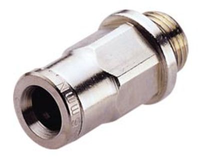 Norgren, G 3/8 Male to Push In 8 mm, Threaded-to-Tube Connection Style