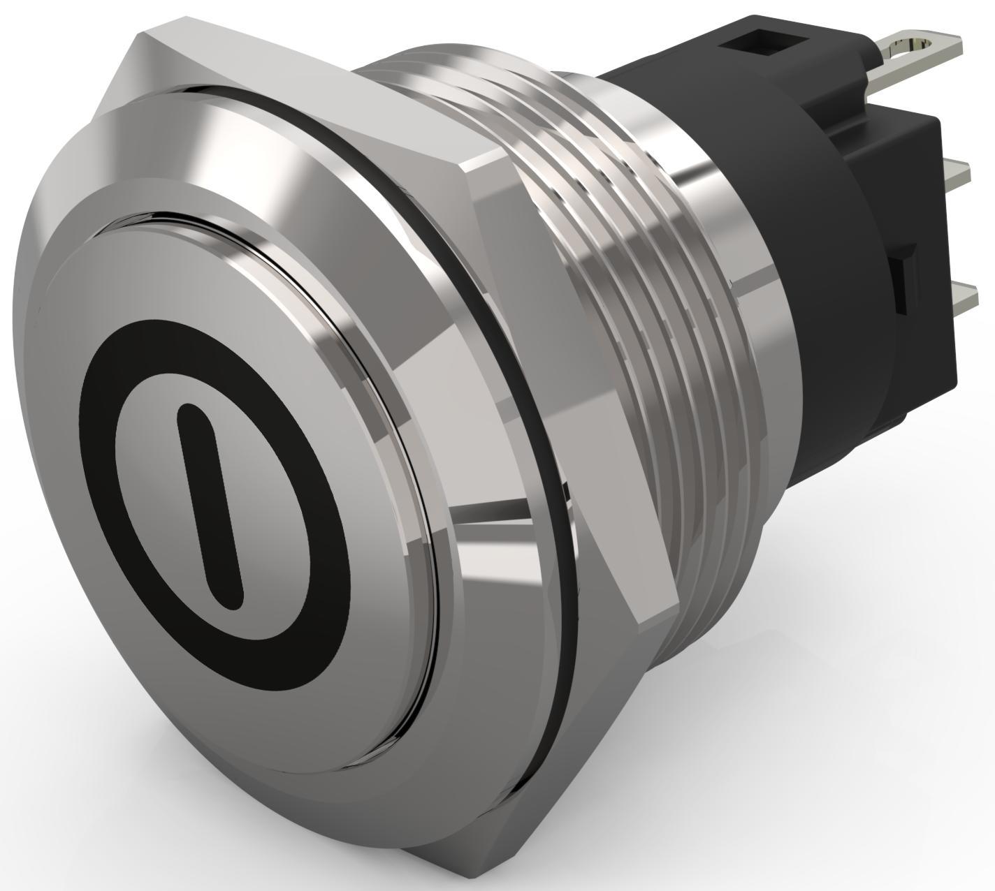 EAO 82 Series Push Button Switch, Momentary, Panel Mount, 22.3mm Cutout, SPDT, 240V, IP65, IP67