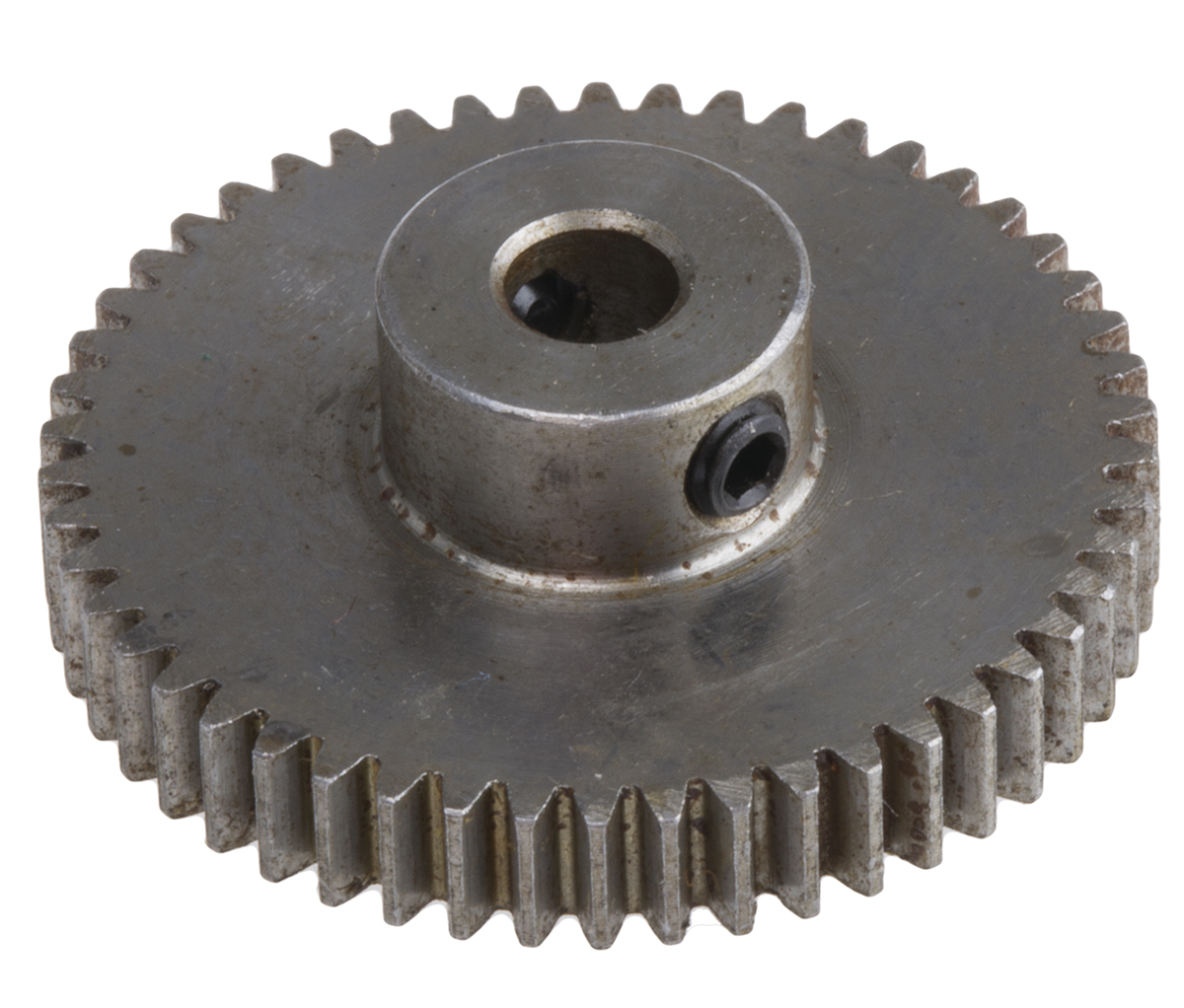 RS PRO Steel 50 Teeth Spur Gear, 0.5 Module, 4mm Bore Diam, 25mm Pitch Diam, 10mm Hub Diam