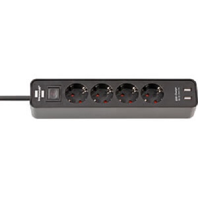 brennenstuhl 1.5m 4 Socket Type F - German Schuko, USB Extension Lead