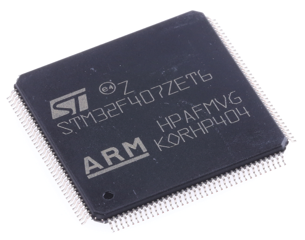 STMicroelectronics, 32 bit ARM Cortex M4, STM32F407ZE Microcontroller, 168 MHz, 512kB FLASH, 144-Pin LQFP